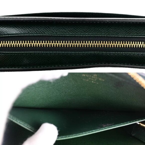 LOUIS VUITTON LV Logo Baikal Clutch Hand Bag Taiga Leather Epicea - Picture 10 of 16